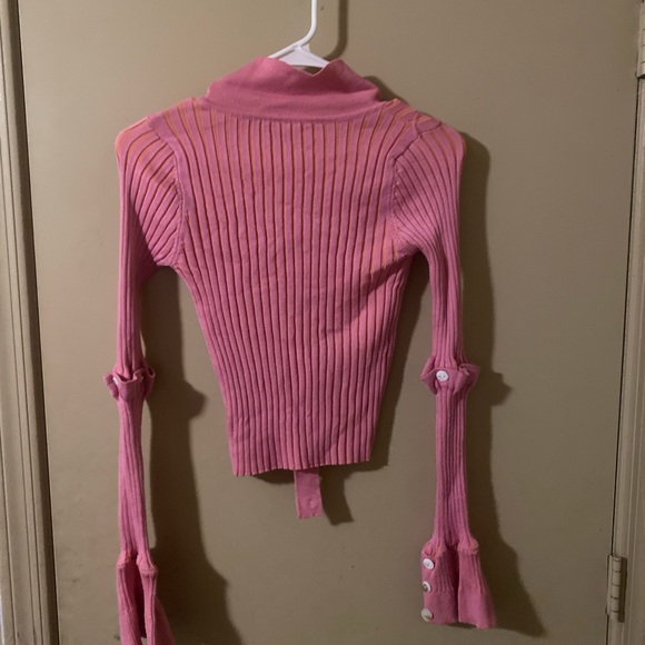 Pink Ribbed Long Sleeve Top - Picture 2 of 2